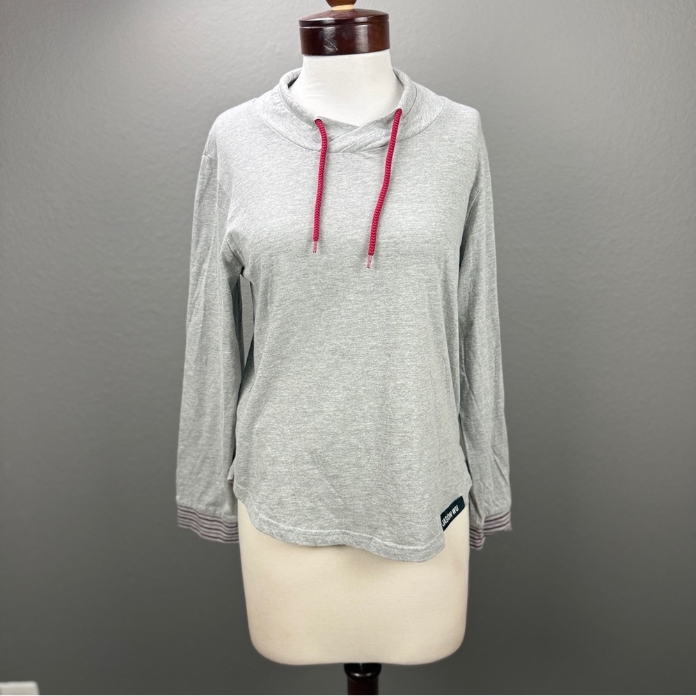 Jason wu for Eva air women's mock neck hi low gray long sleeve Top Sz M Athletic - Picture 2 of 7